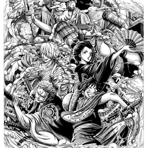 FINE ART « One Piece before battle » limited edition Giclée Print. Encre de Chine illustration painting. 3 sizes available.