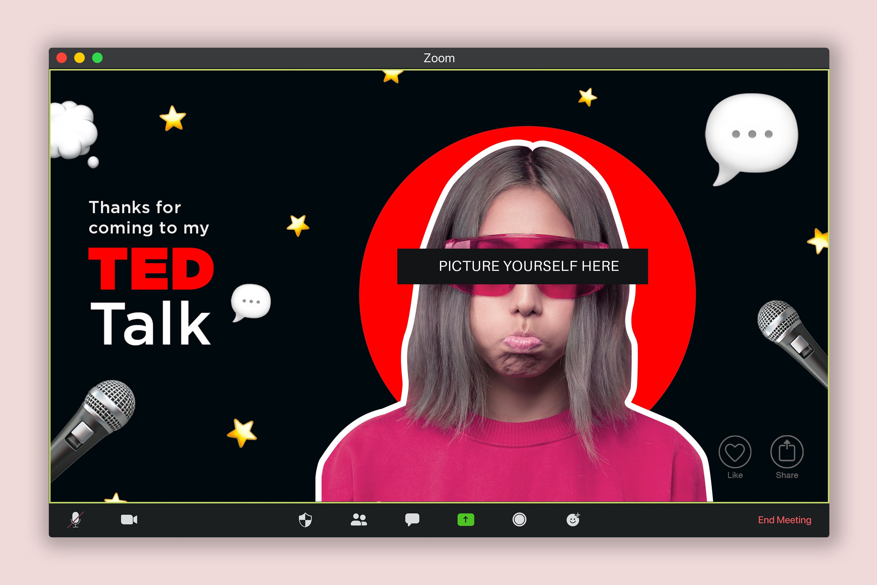 Digital Zoom Background Funny Ted Talk Video Call Background Etsy