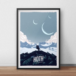 Hoth Travel Poster - Vintage Travel Poster Art - Star Wars Poster Print - Retro Star Wars Travel Poster - planet poster