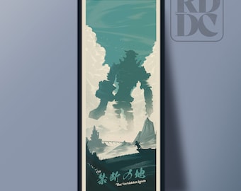 Shadow of the Colossus Inspired Travel Poster - Epic Gaming Art Print - Wander & Colossi - Video Game Fan Gift