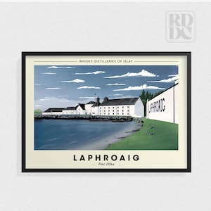 Whisky Distillery Print - Scotland - Laphroaig Distillery - Whisky Wall Art