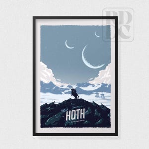 Star Wars Poster Print- Hoth Travel Poster - Vintage Travel Poster Art - Retro Star Wars Travel Poster - planet poster