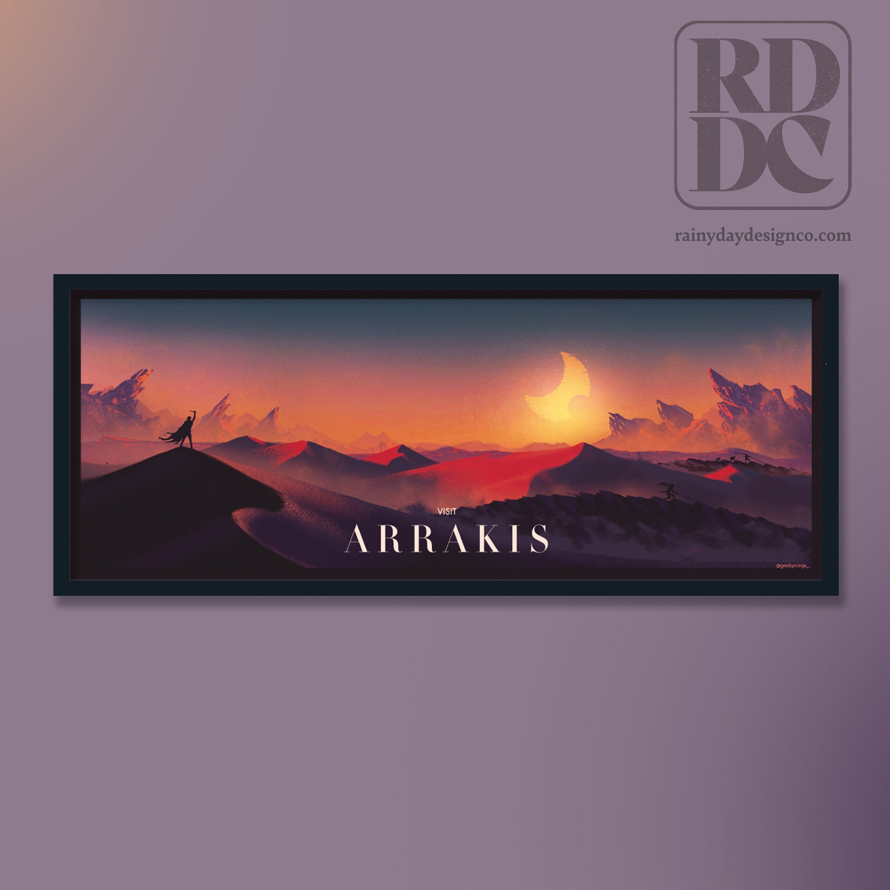Arrakis Travel Poster – Dune Vintage Travel Art Print • Desert Planet Wall Decor, Science‑Fiction Gift UK & Worldwide