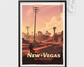 New Vegas Art Print, Fallout Poster Art - Video Game Poster, Video Game Art, Prints, Gamer Decor, Video Game Gift, UK/ Worldwide