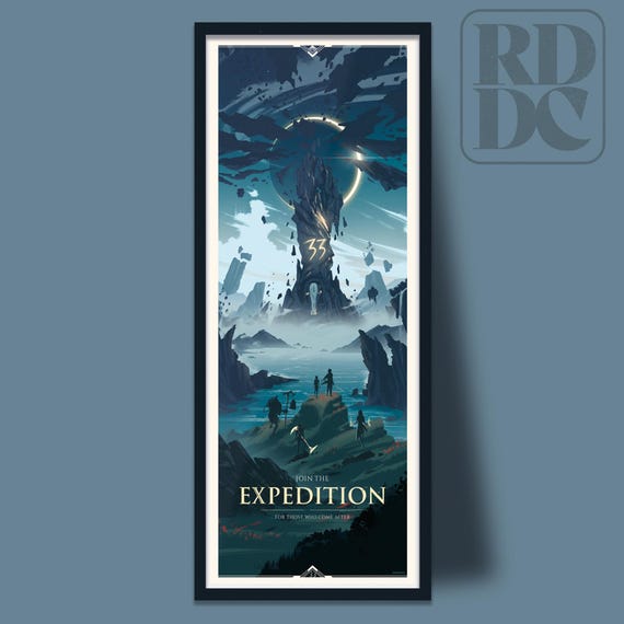 Expedition 33 Travel Poster – Clair Obscur Art Print, Fantasy Game
