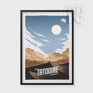 Star Wars Poster Print - Tatooine Travel Poster - Vintage Travel Poster Art - Retro Star Wars Travel Poster
