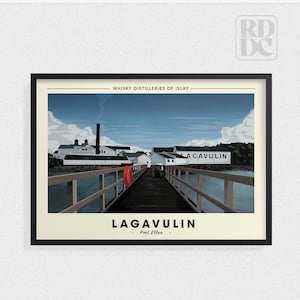 Whisky Distillery Print - Lagavulin Distillery - Scotland - Islay - Whisky Wall Art