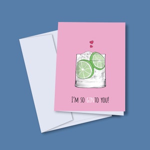 Gin Valentines Card - Romantic Gin card - Gin love - Gin lovers - Gin valentines, Gin birthday, Gin christmas, Funny gin card