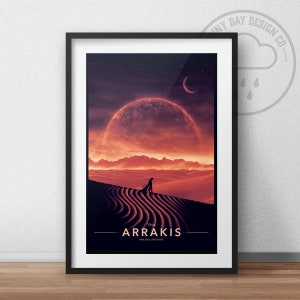 Arrakis Travel Poster - Vintage Travel Poster Art - Dune Poster Print - Retro Arrakis Travel Poster - Frank Herbert, Retro travel poster