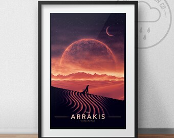 Arrakis Travel Poster - Vintage Travel Poster Art - Dune Poster Print - Retro Arrakis Travel Poster - Frank Herbert, Retro travel poster