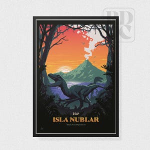 Jurassic Park Poster - Vintage Travel Poster Art - Jurassic Park Poster Print - Retro Dinosaur Poster - Jurassic Park wall art