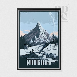 Visit Midgard Travel Poster - God of War Wall Art - Midgard Poster Print