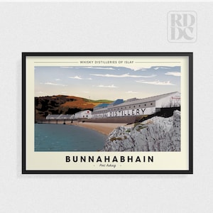 Whisky Distillery Print - Bunnahabhain Distillery - Whiskey Wall Art