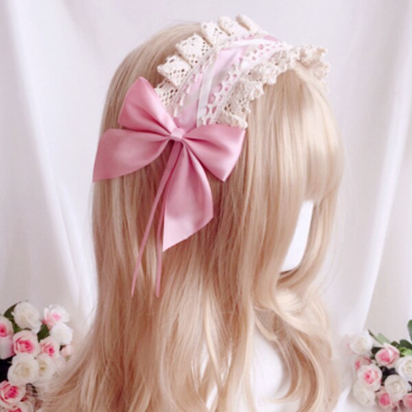 Lolita Lace Hair band Maid Lace Hair Accessoires Cute Cosplay Headbands Sweet hairpin Stylish Headdress wit bow