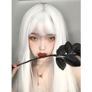 White Wigs for Ladies Long Stright Hair Wig Casual Daily Stylish Cosplay Costume wigs