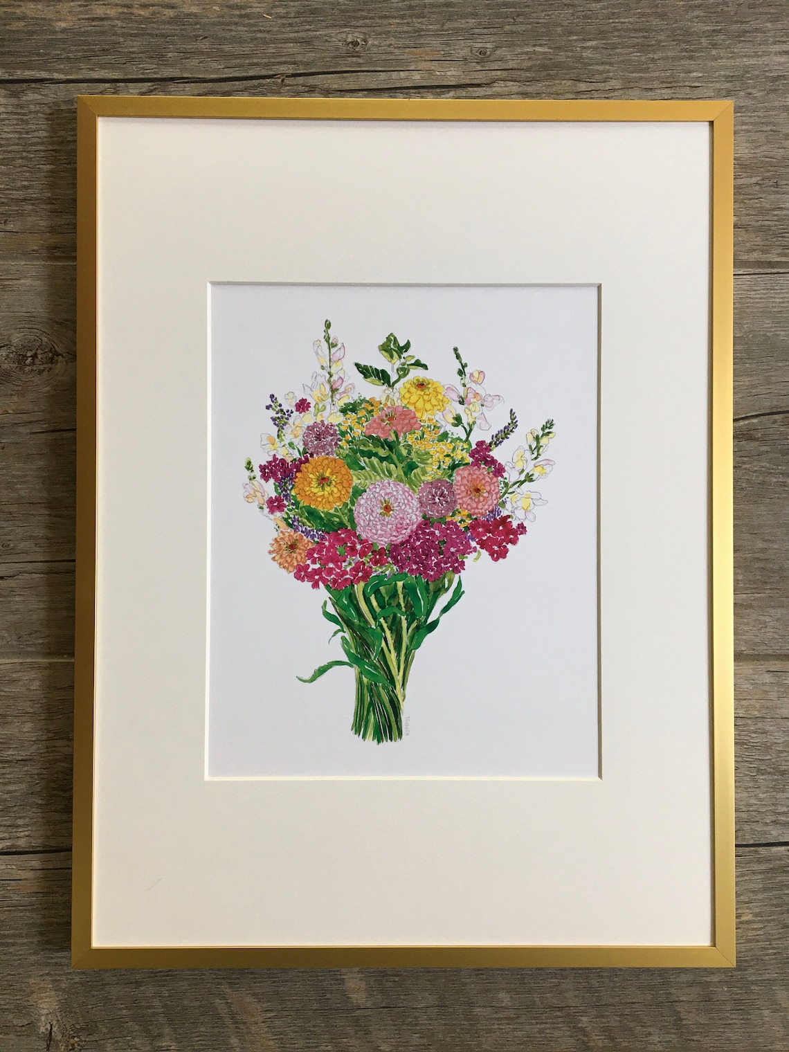 Summer Floral Unframed Art Print 8x10 Bouquet Art Print Etsy