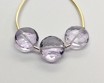 Roze amethist microfacetkralen: set van 3, maat 7,8 tot 8,2 mm (diameter)