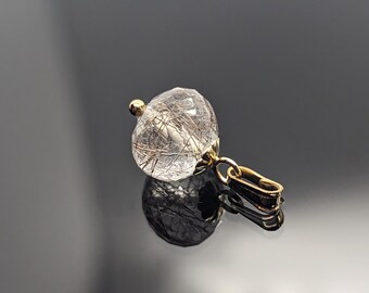 Gouden rutielkwartshanger van 14 kt gold filled
