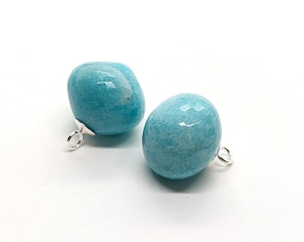 Amazoniet microfacetten uikralen oorbelbedels in 925 sterlingzilver