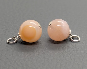 Pendientes colgantes de ágata con forma de flor de cerezo en plata de ley 925