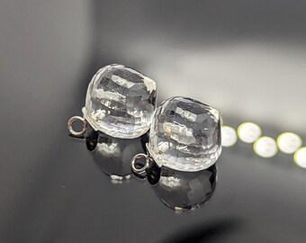 AAA+ kristalkwarts uivormige oorbelbedels van 925 sterlingzilver