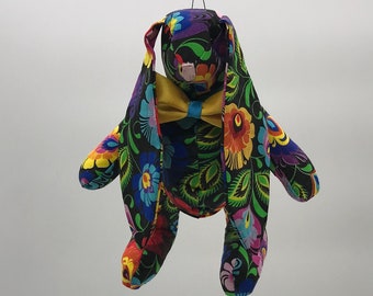 Handgemachter Leinen Weihnachtshase: Besticktes Osterei Plüschtier 27 cm