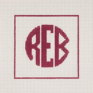Custom Monogram Needlepoint Canvas - Threads not included