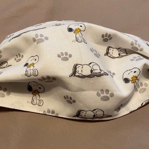 Snoopy face cover with adjustable elastic ear loop