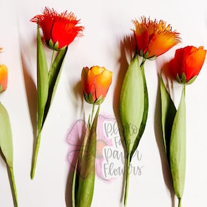 Mini fiori di carta Tulipani in file digitale / PNG / SVG / tutorial per fiori di carta / fiori di carta / piccoli fiori di carta / modello