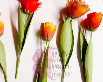 Tulip Mini Paper Flower Bundle Digital File | PNG | SVG | paper flower tutorial | paper flower | small paper flowers | template