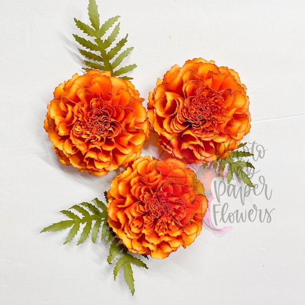 Marigold Mini Paper Flower Digital File | PNG | SVG | paper flower tutorial | paper flower | small paper flowers | template