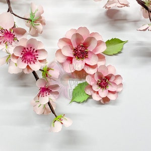 Cherry Blossom Mini Paper Flower Branch Digital File | PNG | SVG | DXF  | paper flower tutorial | paper flower | small paper flowers