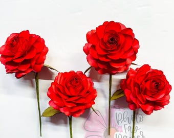 Archivo digital de mini flores de rosa / PNG / SVG / tutorial de flores de papel / flores de papel / flores de papel pequeñas / plantilla de flores