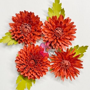 Chrysanthemum Mini Paper Flower Bundle Digital File | PNG | SVG | PDF | dxf |paper flower | spider Mum | small paper flowers | autumn | fall