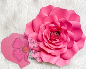 Elizabeth Paper Flower Template Digital File | pdf/SVG/PNG/DXF | paper flower backdrop | Rose paper flower | large paper flowers