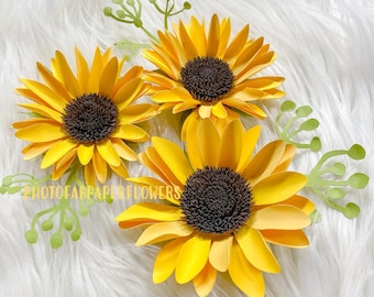 Girasol 2020 Mini Paper Flower Bundle Archivo digital / PNG / SVG / PDF / flor de papel / girasoles / pequeñas flores de papel / otoño / otoño