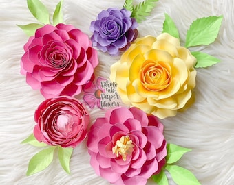 Elizabeth Mini Paper Flower Digital File / PNG / SVG / PDF / ramo de flores de papel / flor de papel / pequeñas flores de papel / Peonía / Peonías