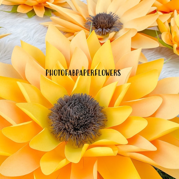 Large Paper Sunflower Template  Digital File | PDF/SVG/PNG | paper flower backdrop | giant paper flower | large paper flowers | sunflower