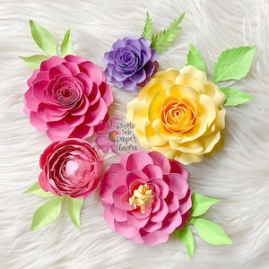Fichier numérique Elizabeth Mini Paper Flower | PNG | SVG | PDF | bouquet de fleurs en papier | fleur en papier | petites fleurs en papier | Pivoine | Pivoines