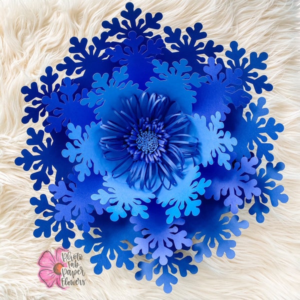 Snowflake Paper Flower Template Digital File | PDF/SVG/PNG | paper flower backdrop | giant paper flower | large paper flowers