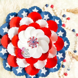 Template 6 Paper Flower Digital File | pdf/SVG/PNG/DXF | paper flower backdrop | paper flower | large paper flowers