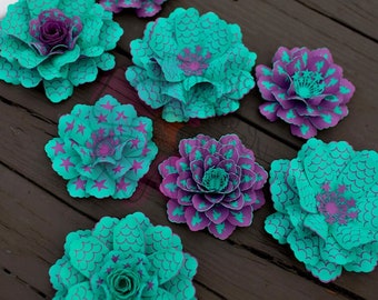 Under the Sea Mini Paper Flower Bundle Digital File | PNG | DXF | SVG | paper flower | mermaid flower | small paper flowers | starfish
