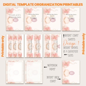 Pastel Flower Print | Instruction Document Organizing |Template | Tutorial Notes Sheet | PDF File | Binder Spine  | Binder Cover Sheet