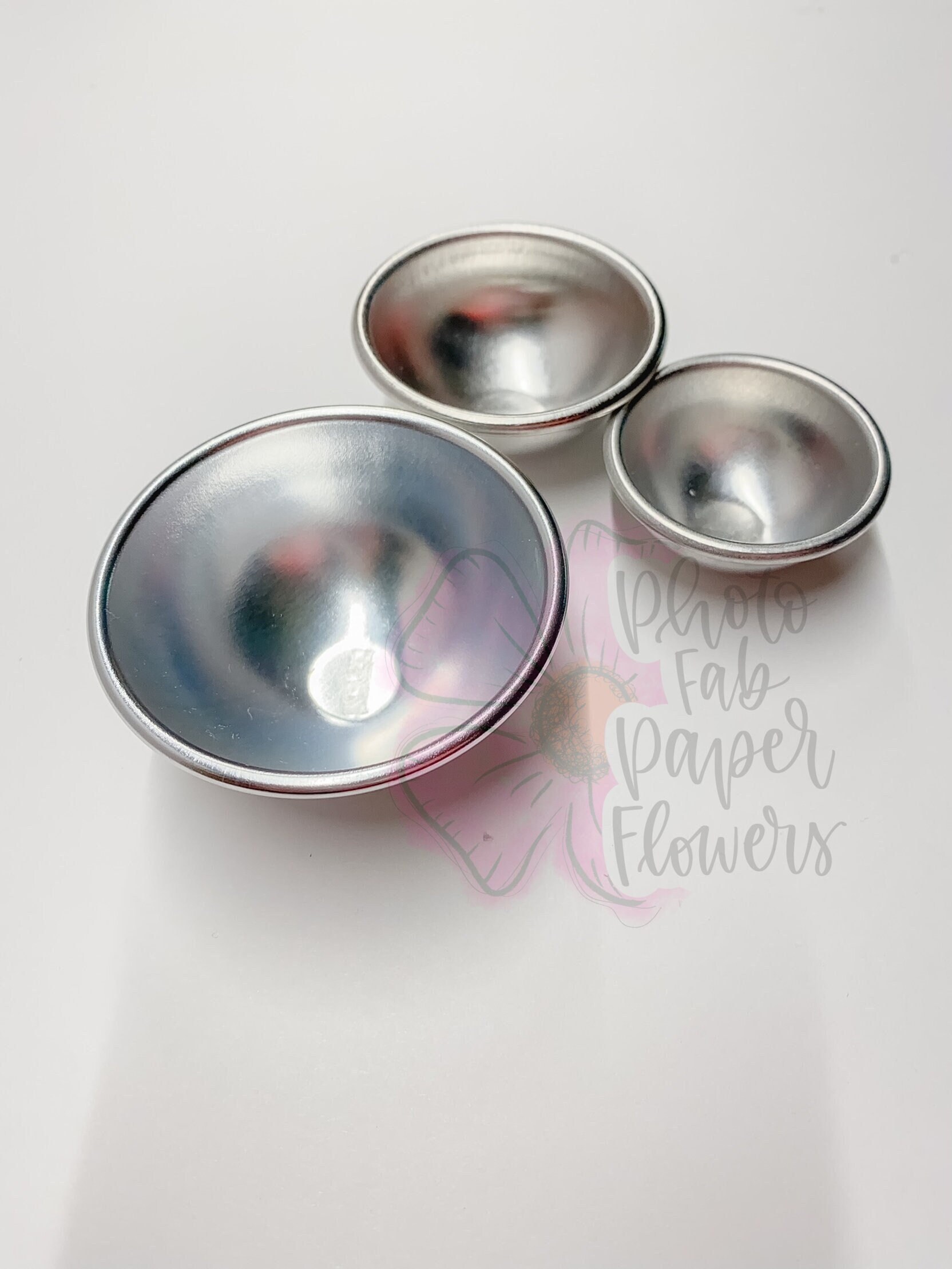 Set of 3 Metal Half Sphere Molds Paper Flower Shaping Tool Etsy