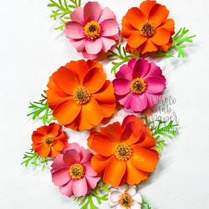 Cosmos Mini Paper Flower File digitale / PNG / SVG / PDF /dxf / tutorial sui fiori di carta / fiore di carta / piccoli fiori di carta / modello