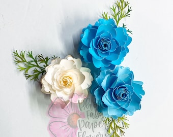 Template 14 Mini Paper Flower Digital File | PNG | SVG | paper flower tutorial | paper flower | small paper flowers | template