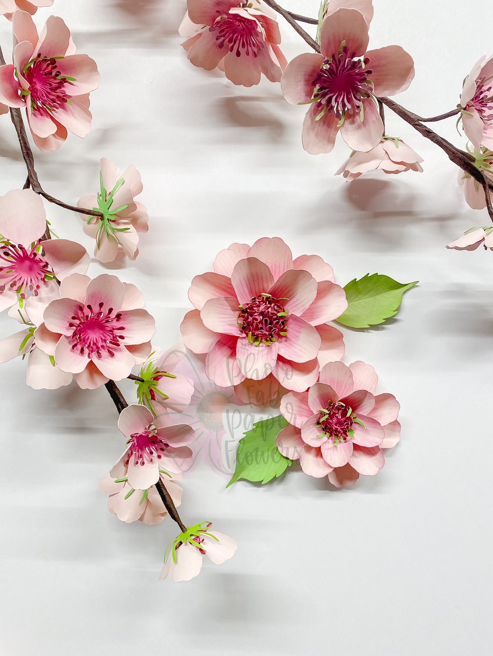 Cherry Blossom Mini Paper Flower Branch Digital File | PNG | SVG