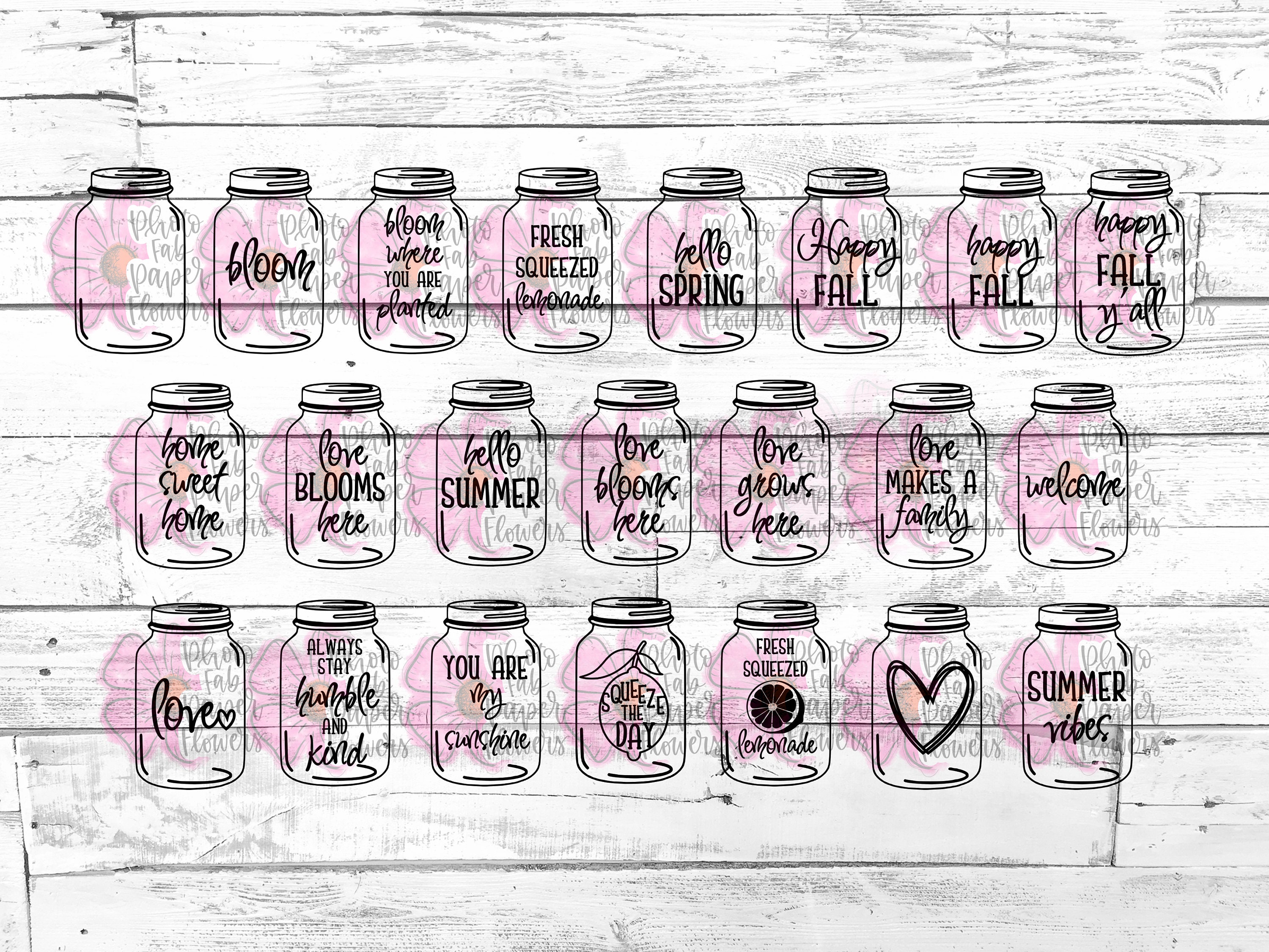 22 Mason Jar Quotes Sayings Digital Files SVG PNG DXF - Etsy