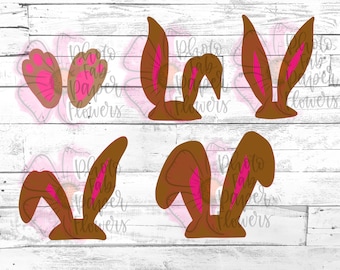 Bunny Ear and Feet Bundle SVG PNG DXF pdf digital files | Easter Bunny  | Cricut | Silhouette | Easter  | Bunny  | Spring
