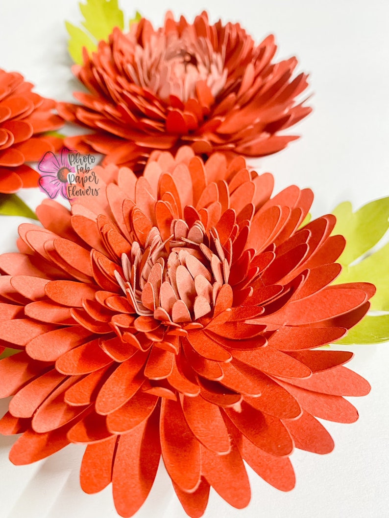 Chrysanthemum Mini Paper Flower Bundle Digital File PNG Etsy